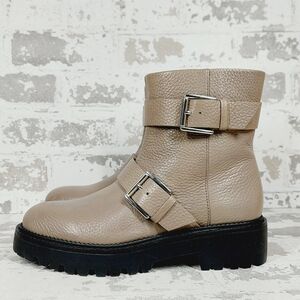 Nordstrom Macombs Tan Black Water Resistant Moto Buckle Ankle Boots K695